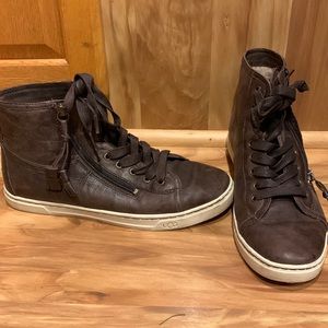 UGG Fleece lined leather sneakers